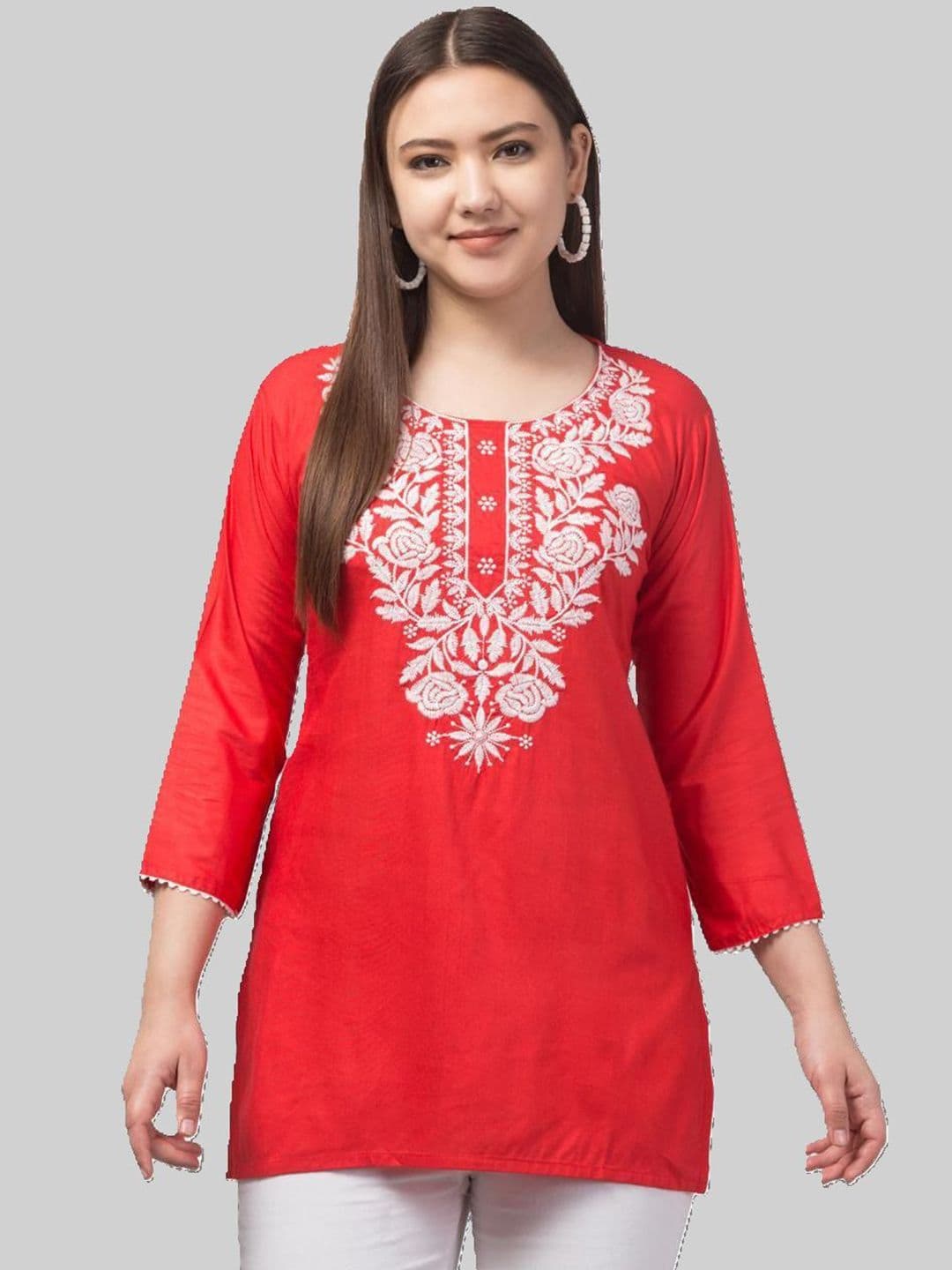 Aura Glam Aura Glam Ethnic Motifs Embroidered Thread Work Thread Work Kurti