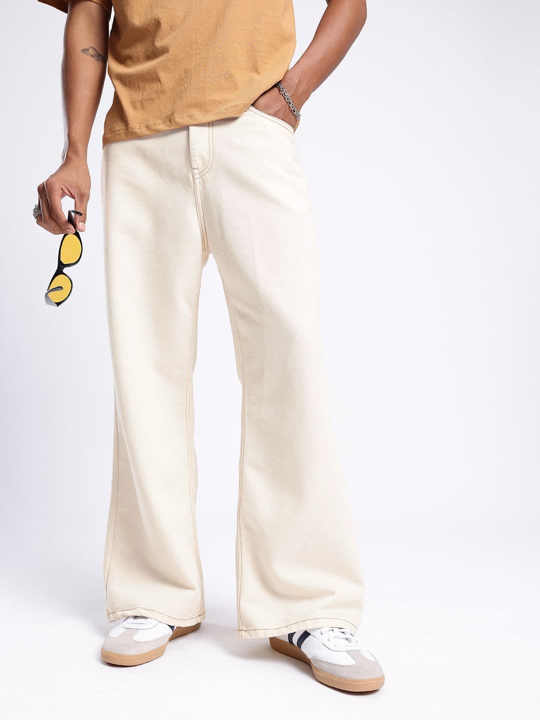 glitchez glitchez Men Loose Bootcut Fit Jeans