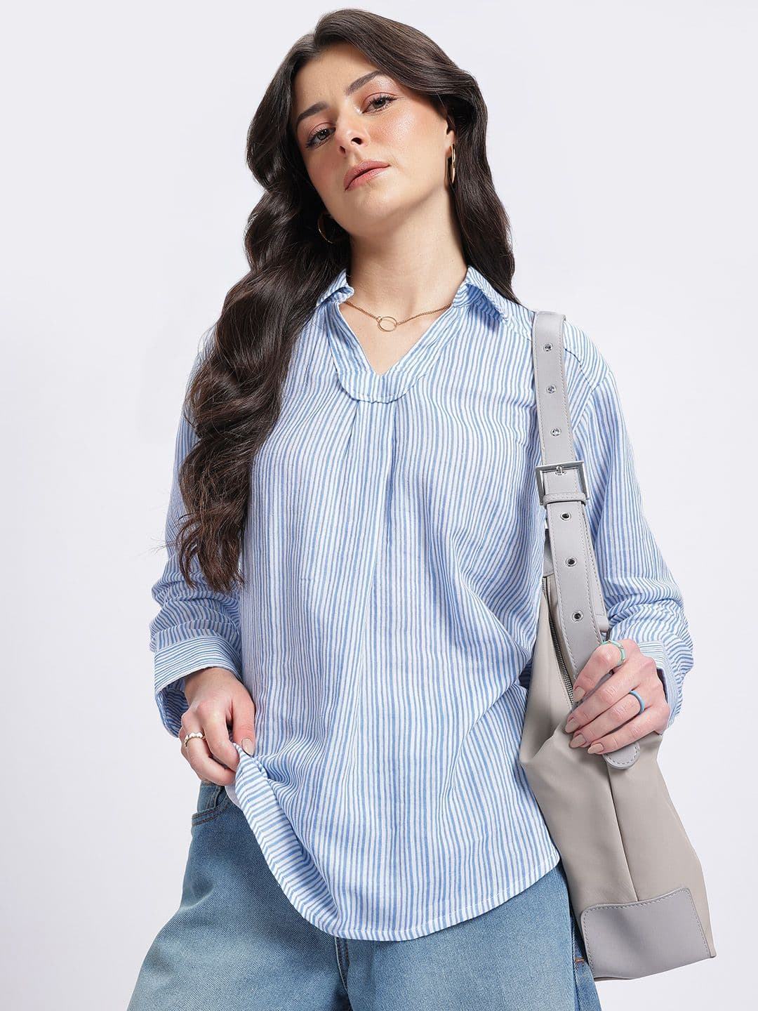 glitchez glitchez Striped Longline Top