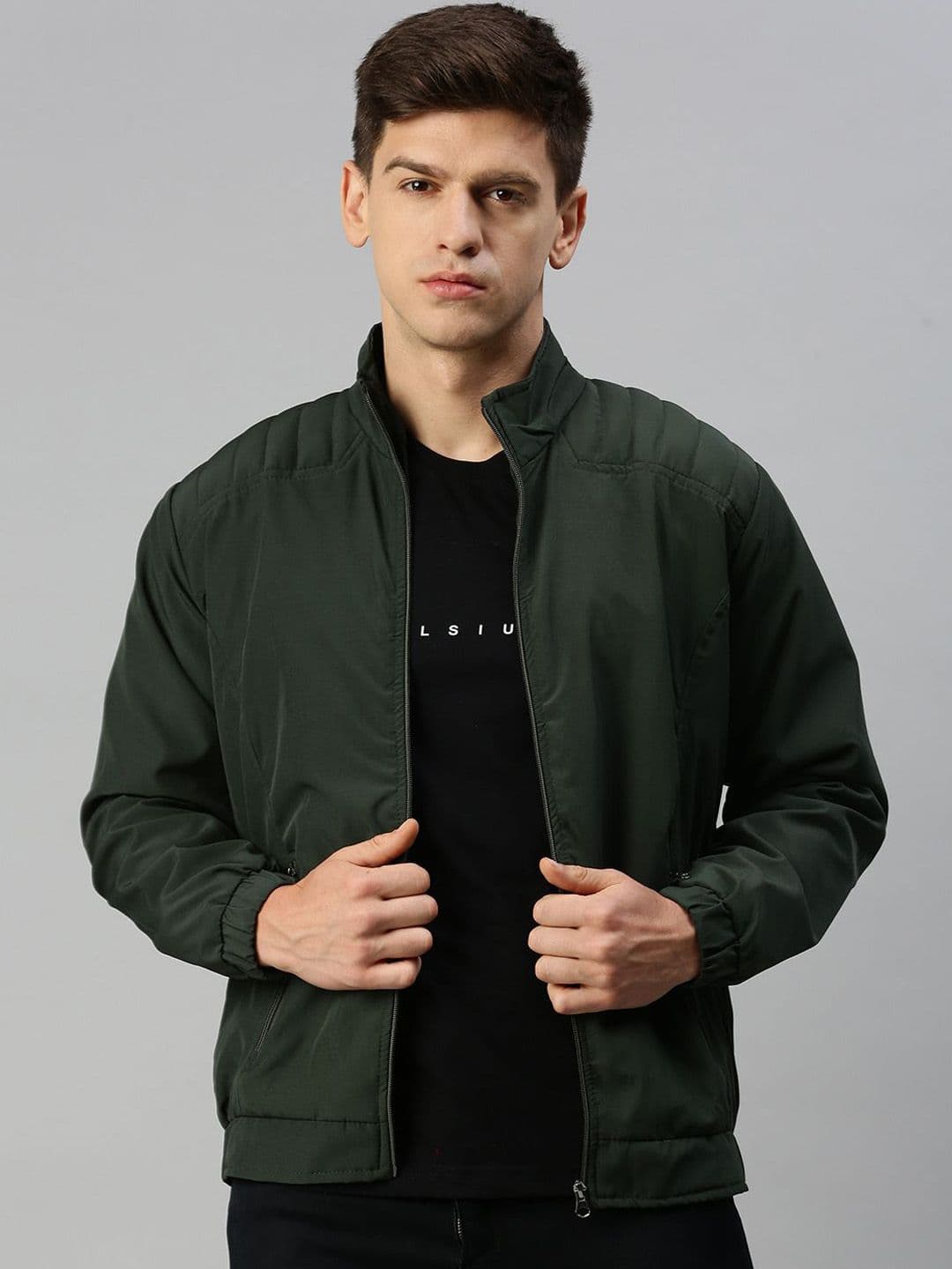 VOXATI VOXATI Men Crop Bomber Jacket