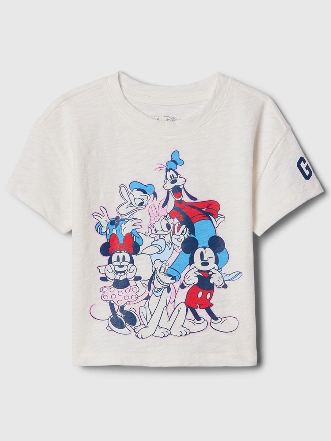 Girls Printed Crop T-shirt GAP Girls Disney Printed Drop-Shoulder Sleeves Pure Cotton Crop Relaxed Fit T-shirt