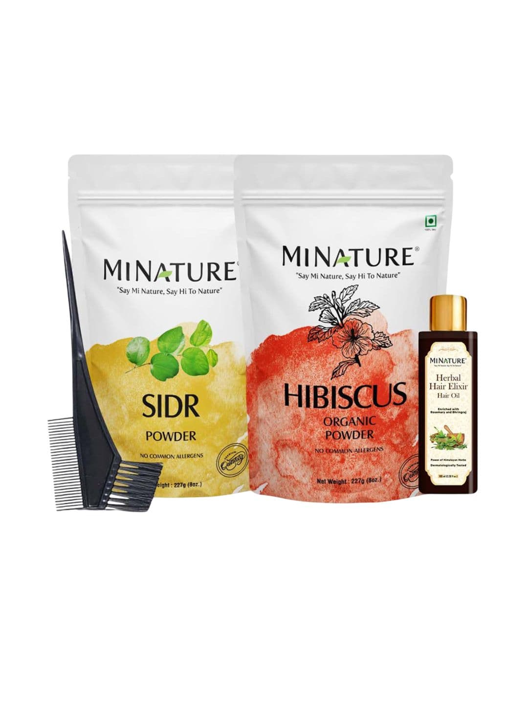 MINATURE MINATURE Sidr & Hibiscus Powder -227 g Each & Hair Oil -100 ml