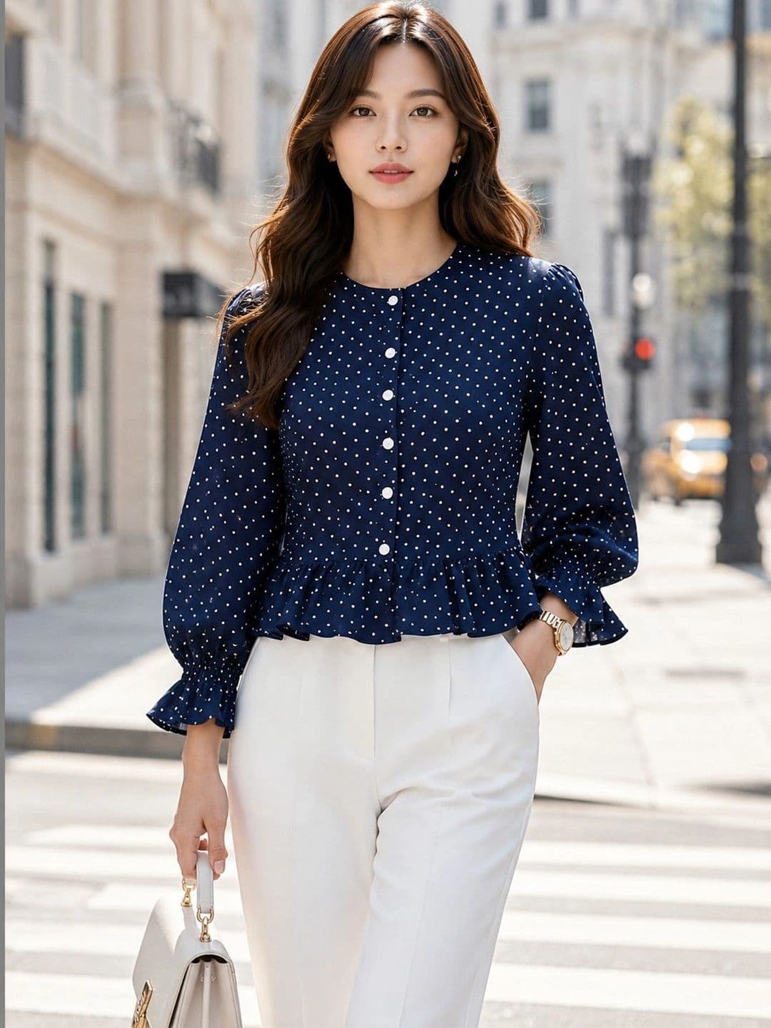 Polka dot casual shirt Style Quotient Women Modern Polka Dot Printed Casual Shirt
