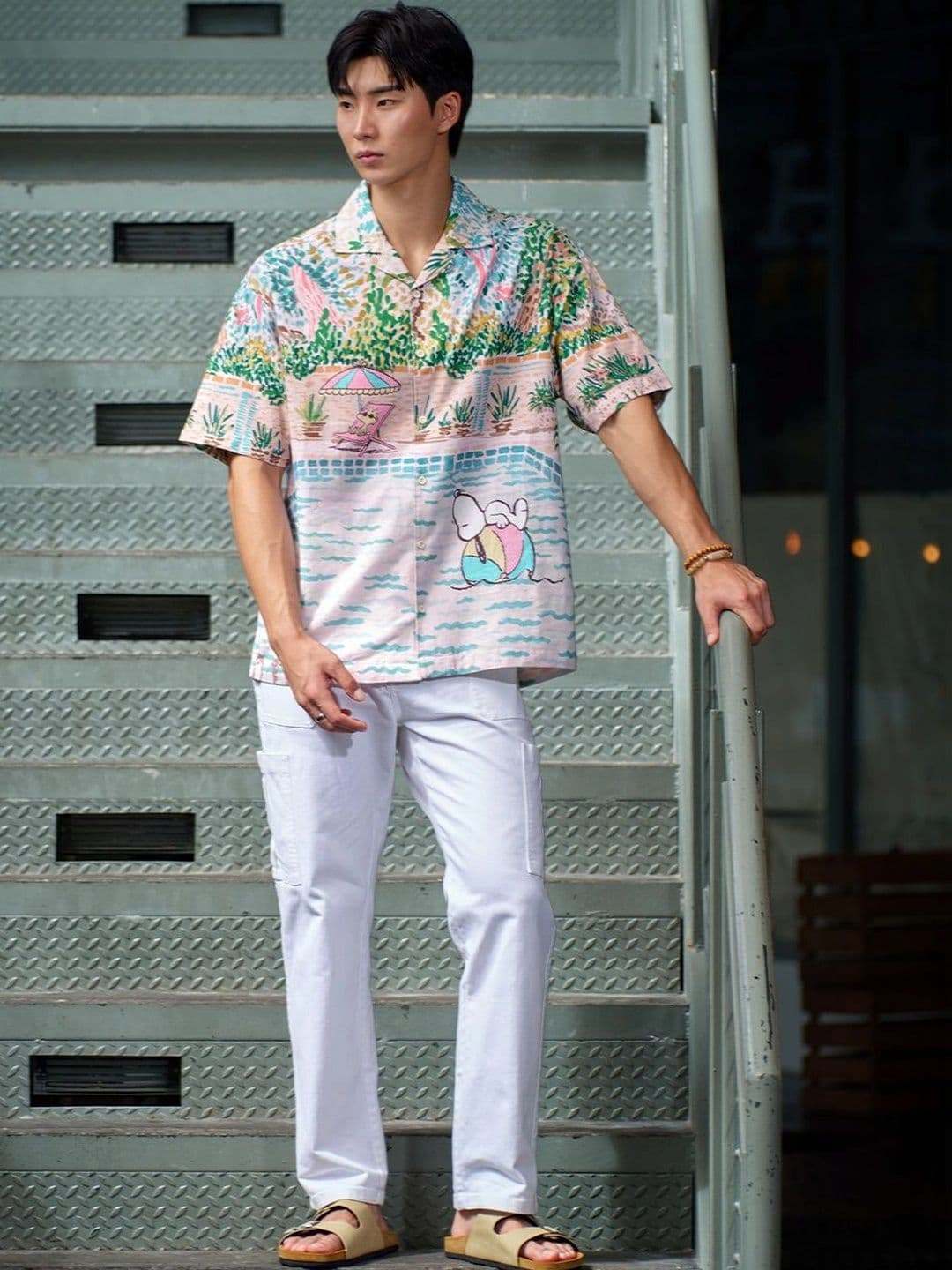 The Souled Store The Souled Store Men Oversized Fit Peanuts Printed Multi Cotton Linen Shirts