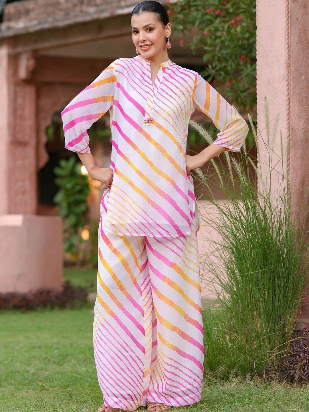 Seersucker Printed Co-Ords SCAKHI Seersucker Printed Tunic with Palazzos