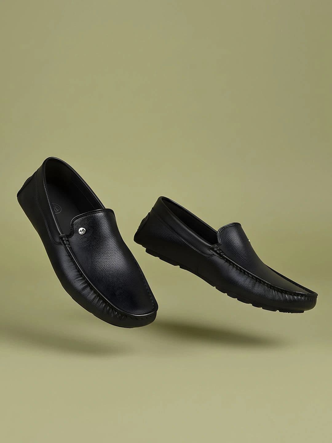 Men Leather Loafers Metro Men Black Leather Loafers