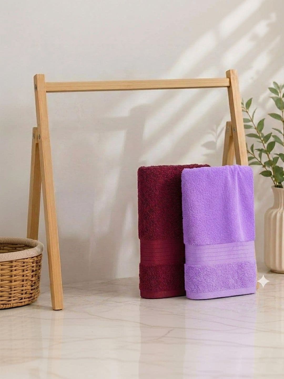 DEMARK DEMARK Purple & Maroon 1 Terry Cotton 480 GSM Bath Towel