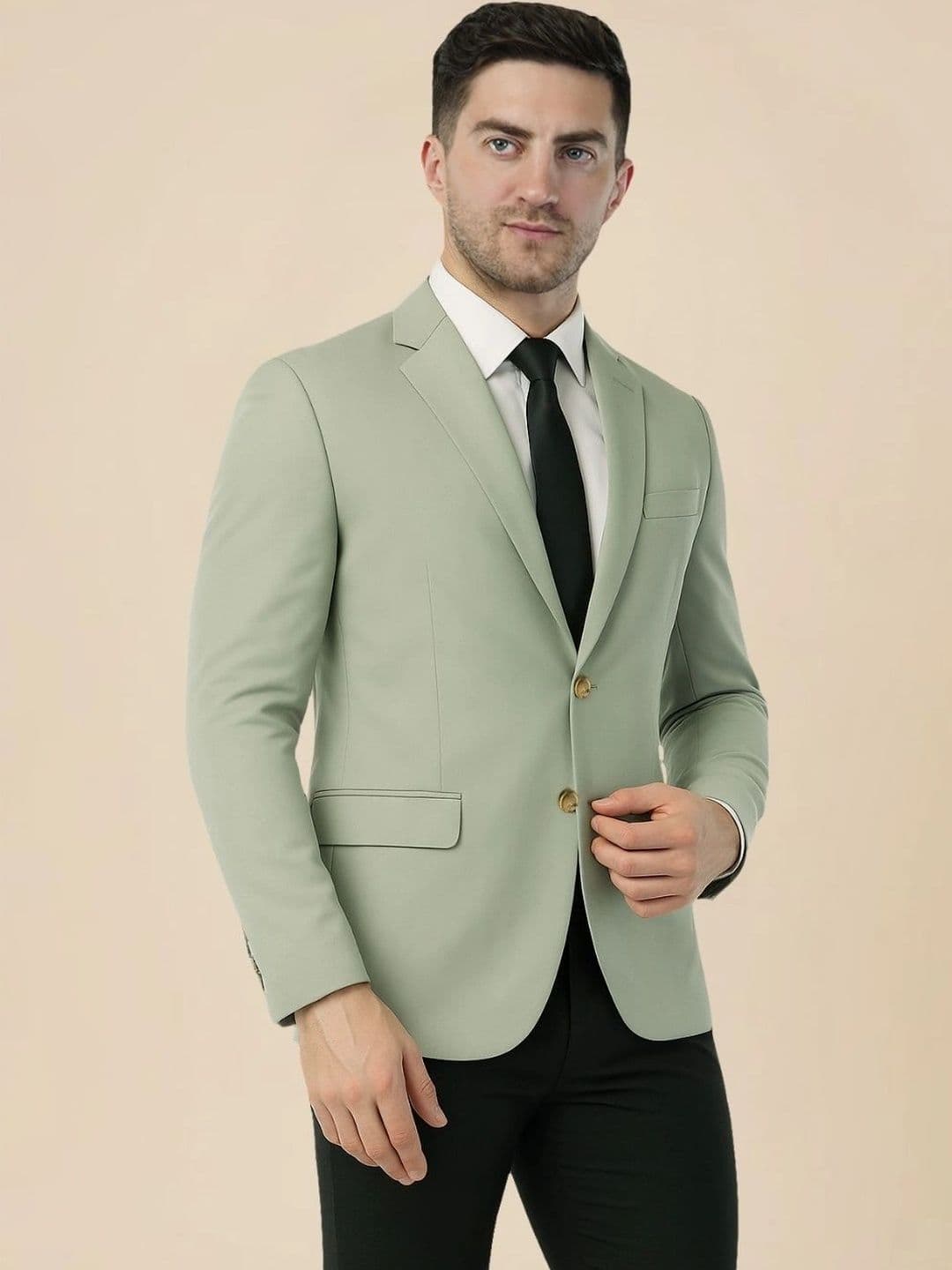 Integration Integration Premium Notched Lapel Fully Lined Slim-Fit Formal Business Blazer