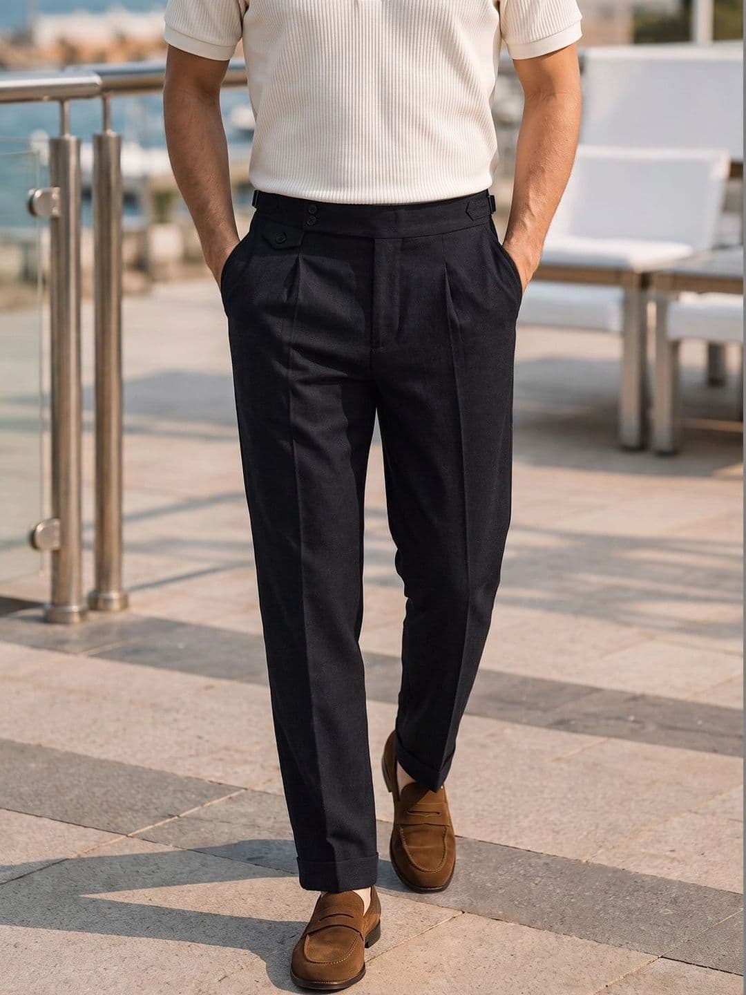 The Indian Garage Co The Indian Garage Co Men Slim Fit Trousers