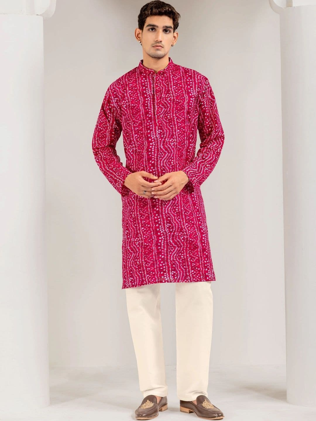Badhani Print Men Kurta Pyjama ADHIRAJAN Men Ethnic Motifs Printed Regular Kurta with Trousers