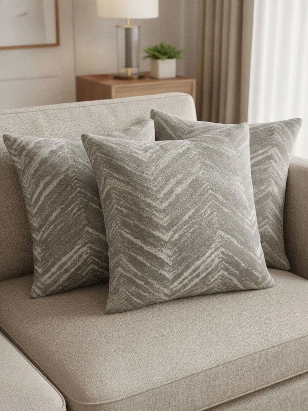 Themes Furnishings & Decor Themes Furnishings & Decor Grey Set of 4 Velvet Square Cushion Covers