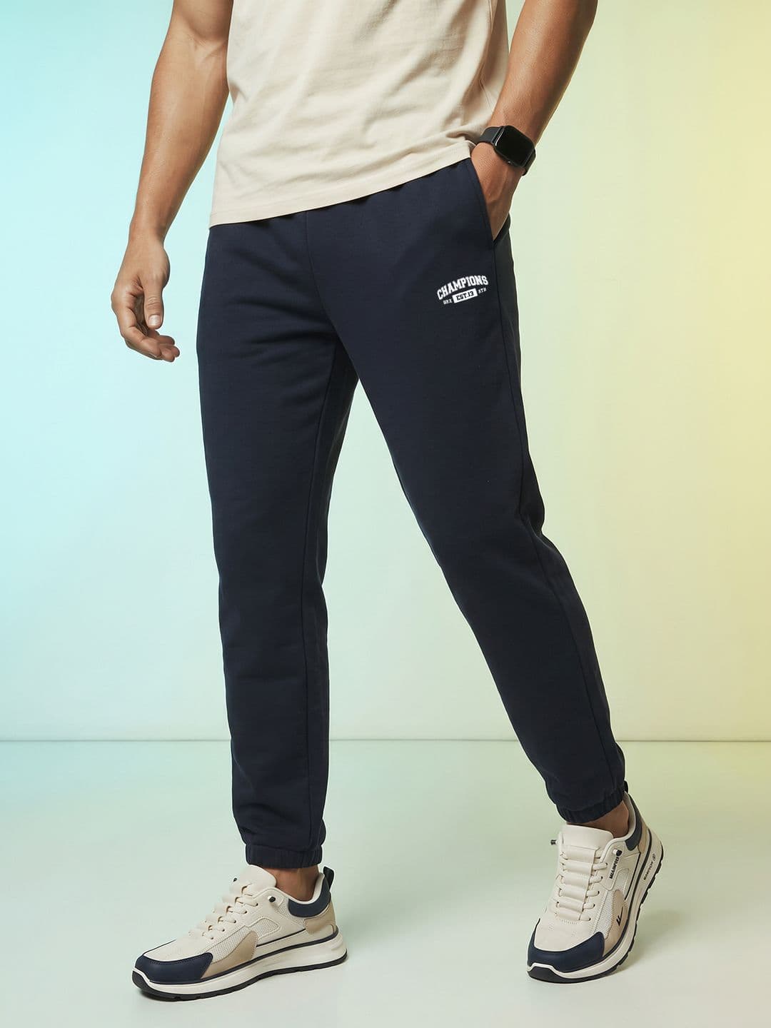 HRX by Hrithik Roshan HRX by Hrithik Roshan Men Typography Printed Jogger Track Pants