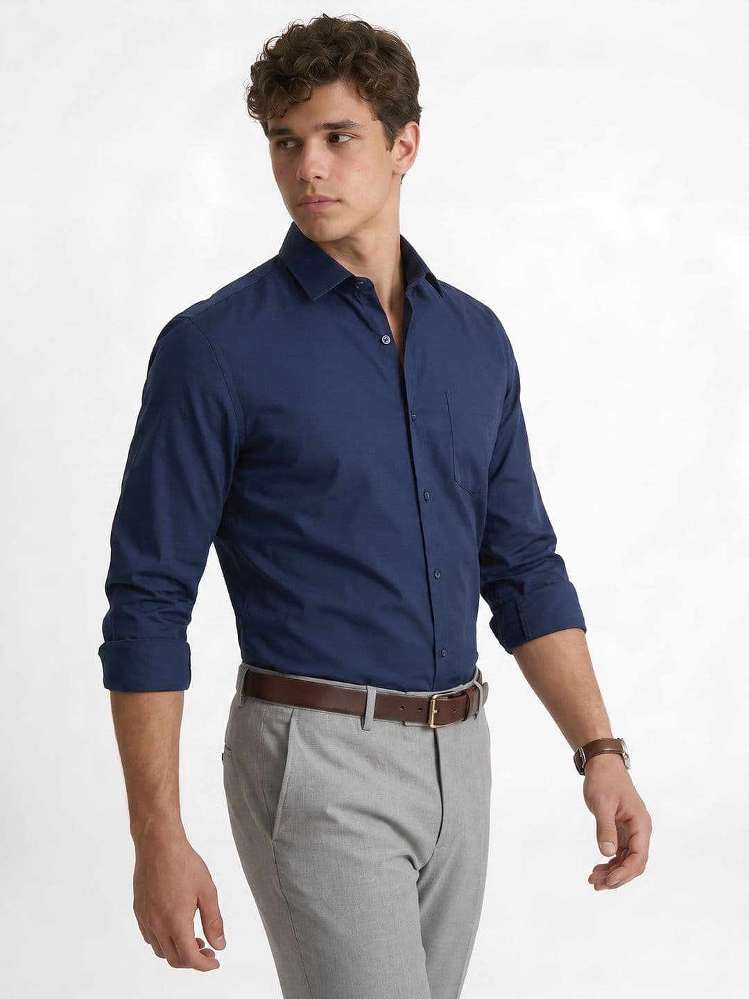 Peter England Peter England Slim Fit Pure Cotton Formal Shirt