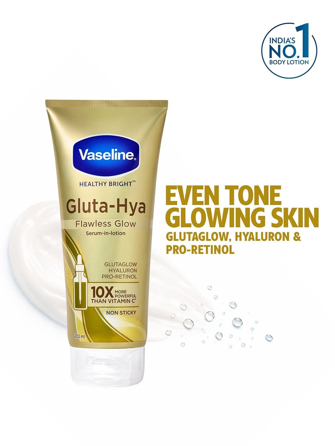 Vaseline Vaseline Non-Sticky Gluta Hya Flawless Glow Serum-in-Lotion - 200 ml