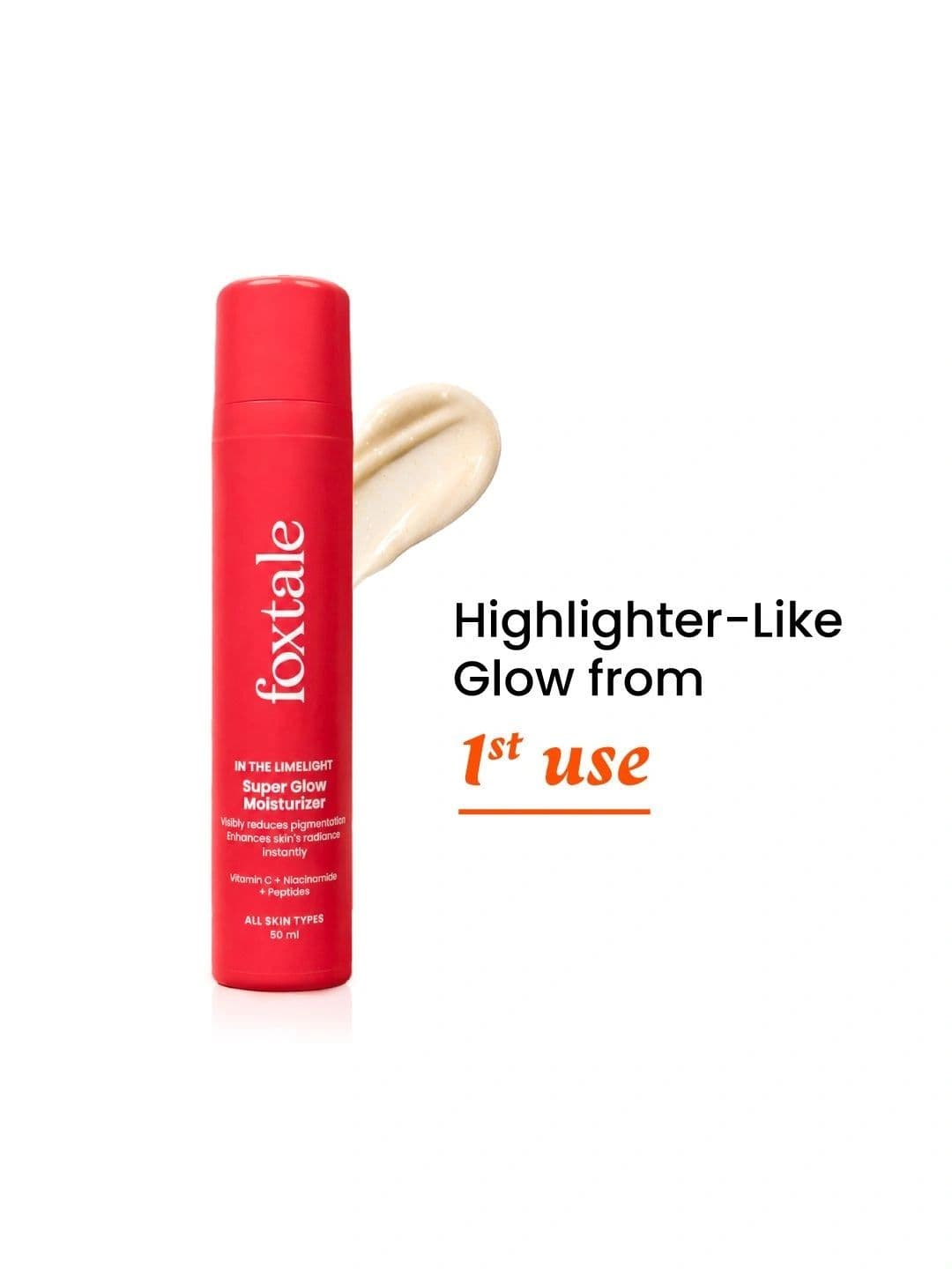 Super Glow Moisturizer - 50ml Foxtale Vitamin C Super Glow Moisturiser with Niacinamide & Peptides - 50ml