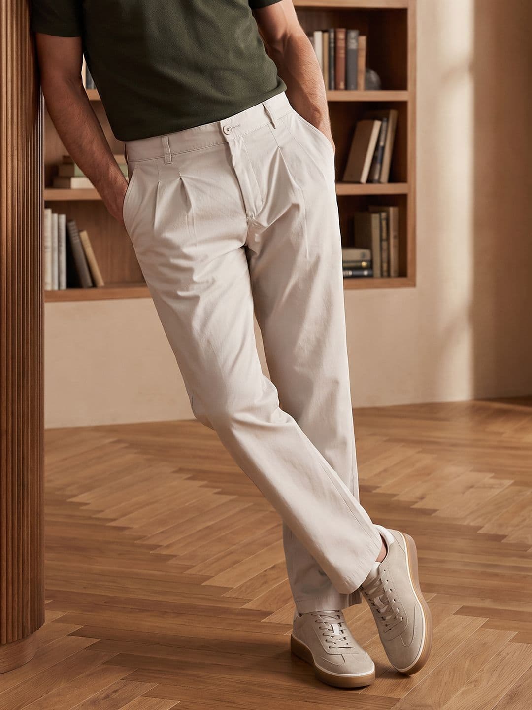 French Connection French Connection Slim Fit Striped Pure Cotton Chinos Trousers