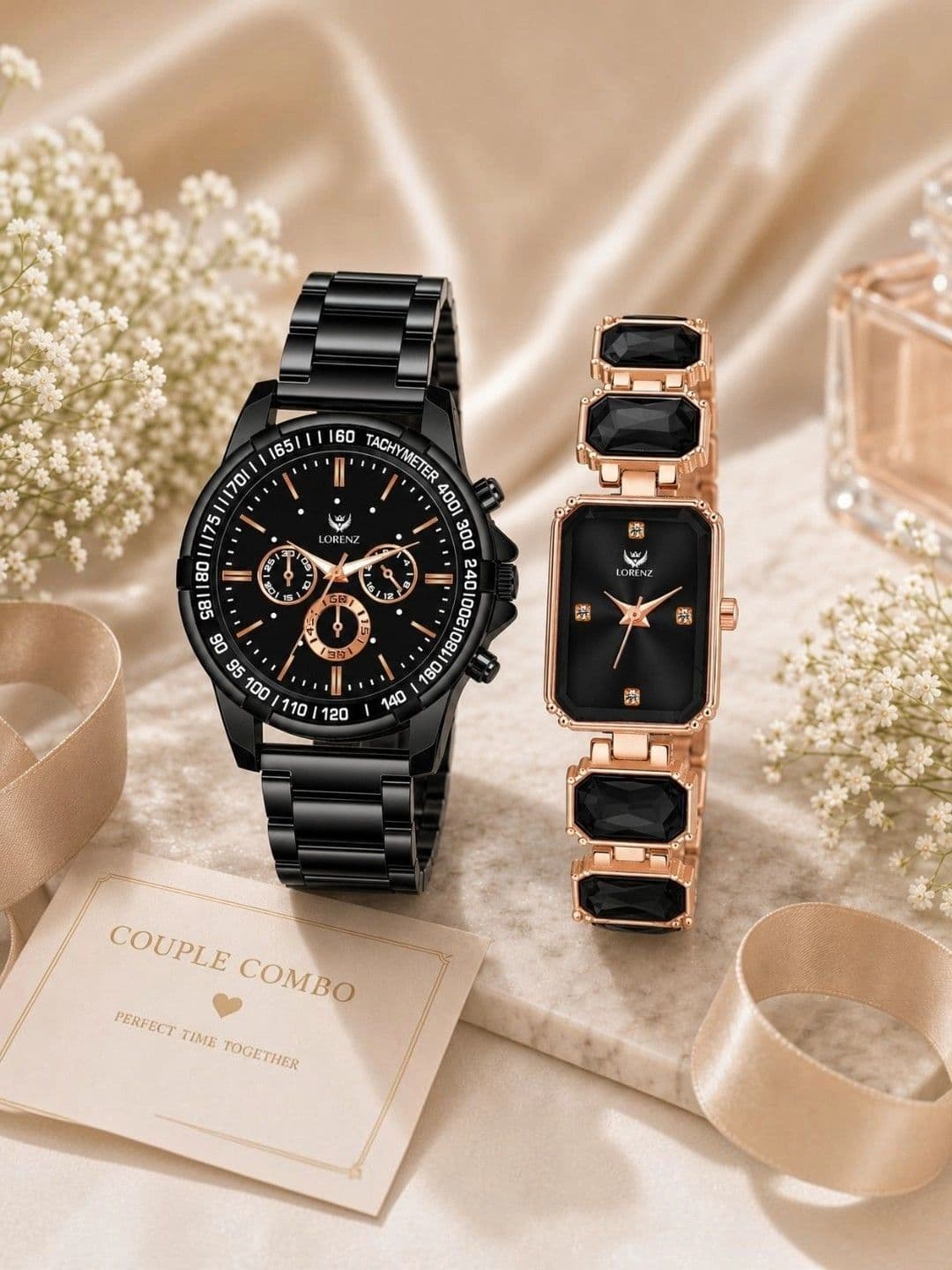 LORENZ LORENZ Unisex Brass Dial & Bracelet Style Straps Analogue Chronograph Watch AM-26A