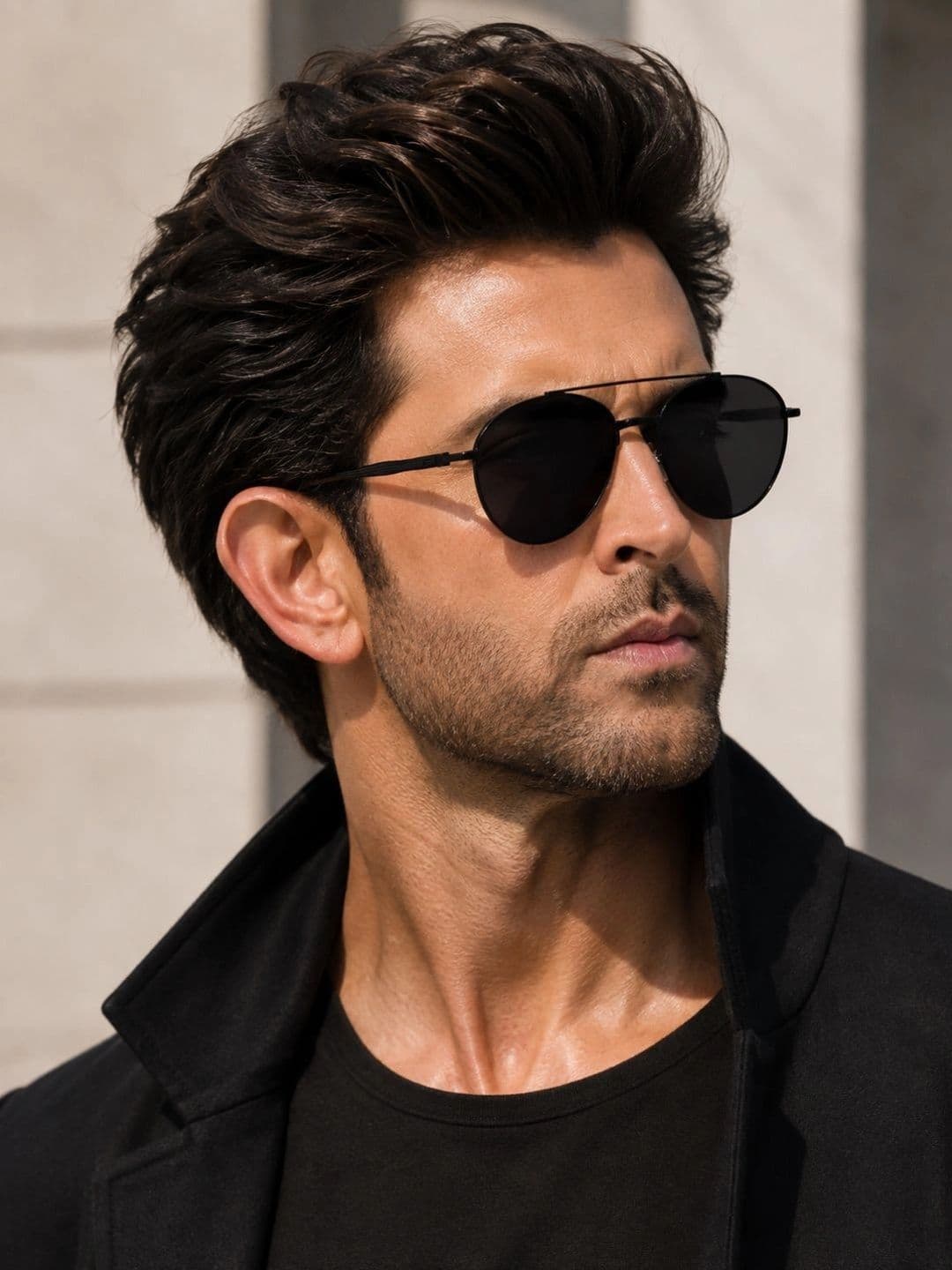 HRX by Hrithik Roshan HRX by Hrithik Roshan Men Black Lens & Black Aviator Sunglasses with