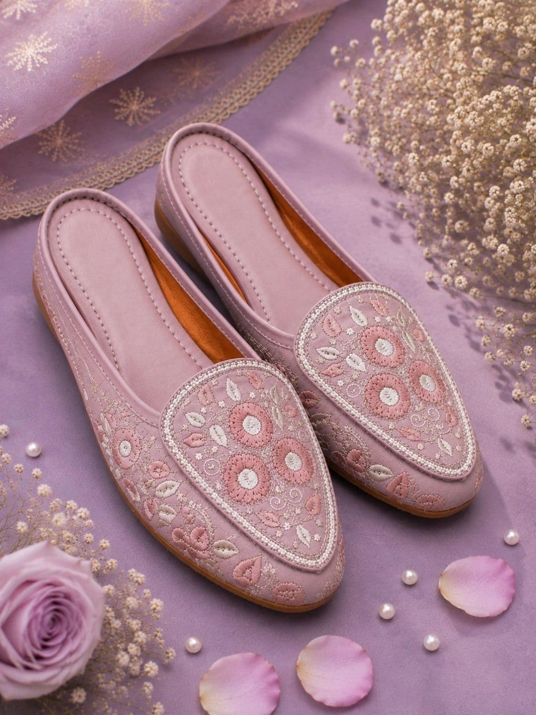 SZN SZN Women Embellished Ethnic Mules with Embroidered Flats