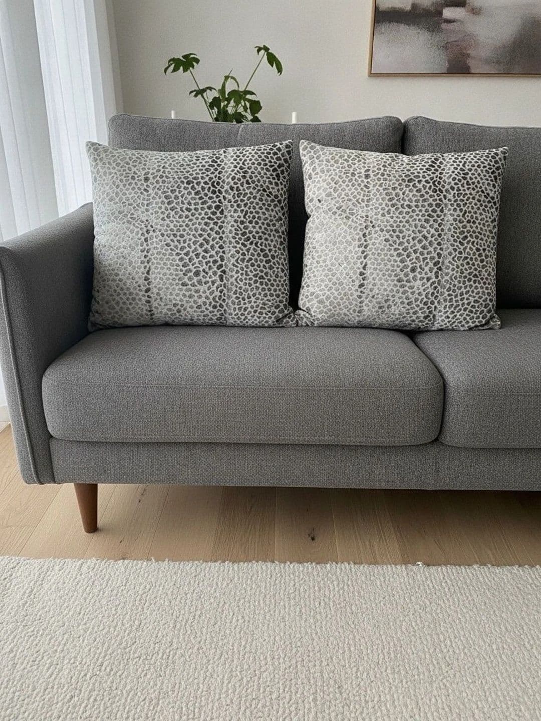 Themes Furnishings & Decor Themes Furnishings & Decor Grey Set of 3 Abstract Velvet Square Cushion Covers
