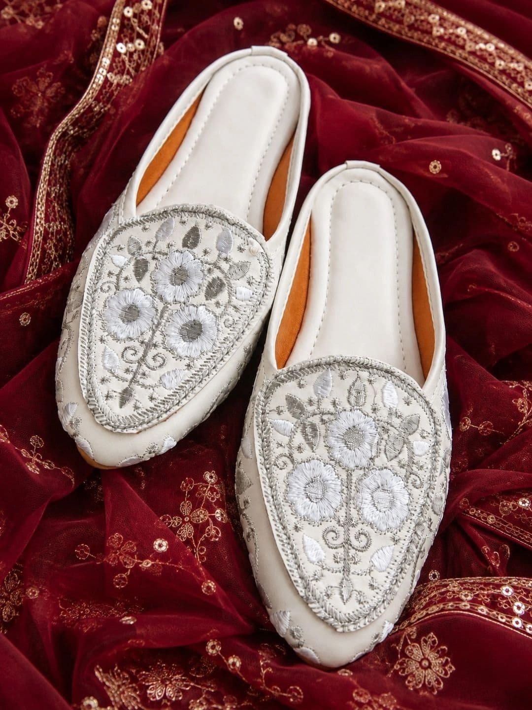 Anouk Anouk Women Embellished Party Mules with Embroidered Flats
