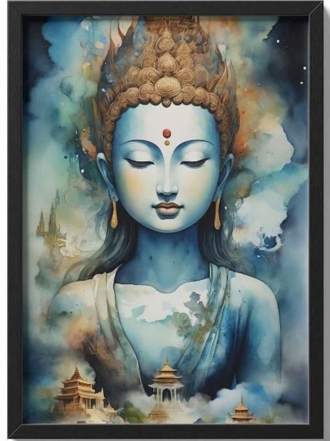 ARTOLIC ARTOLIC Black Single Piece Synthetic Wood Religious Wall Paintings