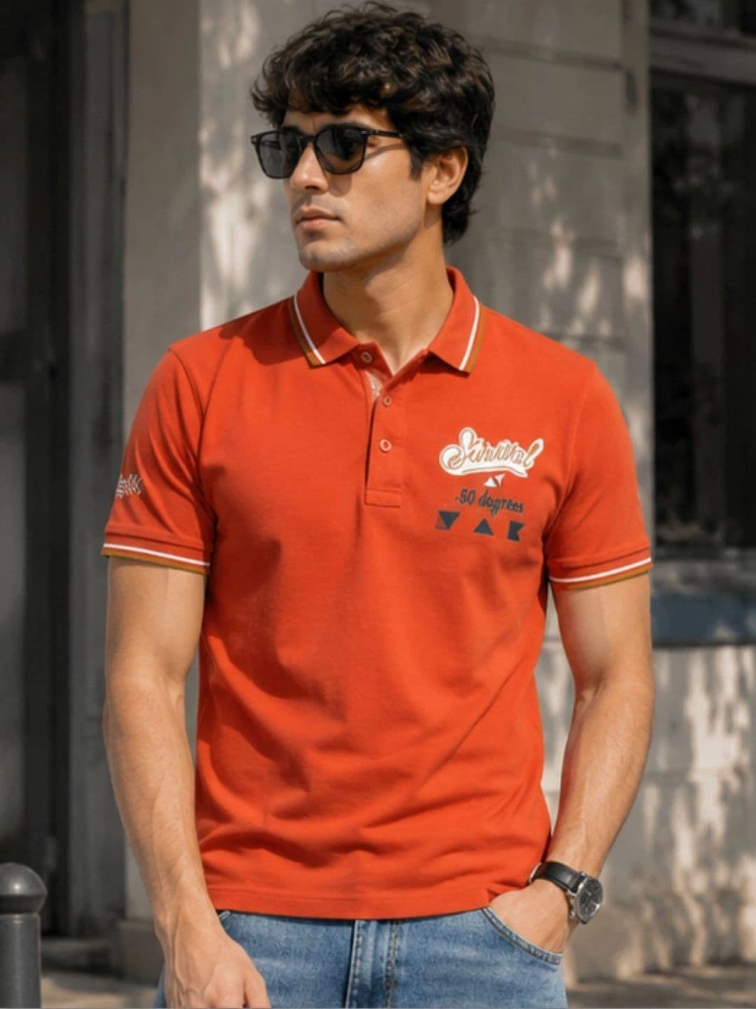 YAK YAK YAK YAK Men Typography Printed Polo Collar T-shirt