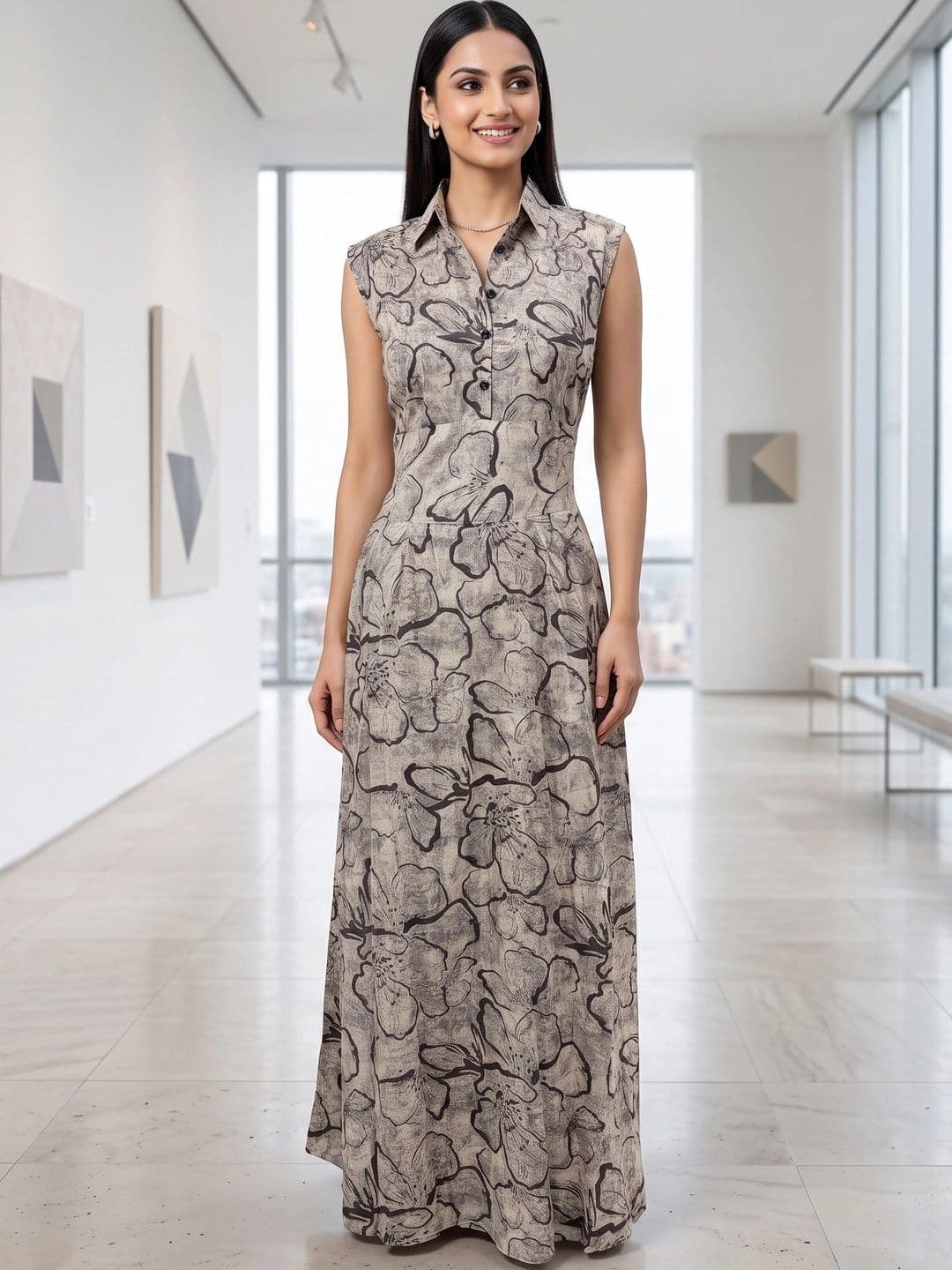 CORSICA CORSICA Floral Print A-Line Maxi Dress