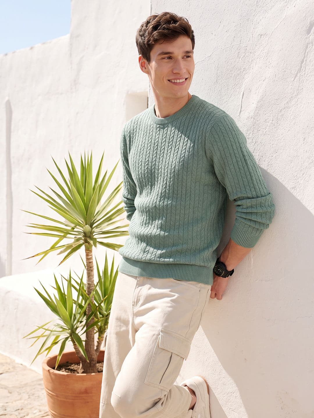 Mast & Harbour Mast & Harbour Cable Knit Pullover