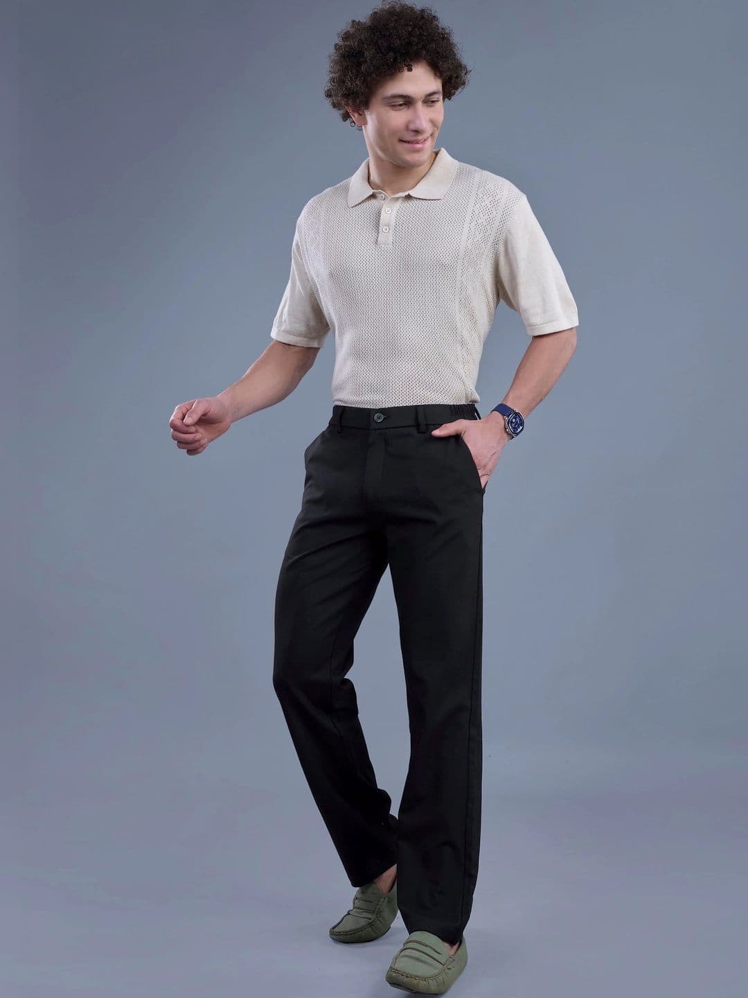 L&C L&C Men Relaxed Straight Fit Easy Wash Trousers