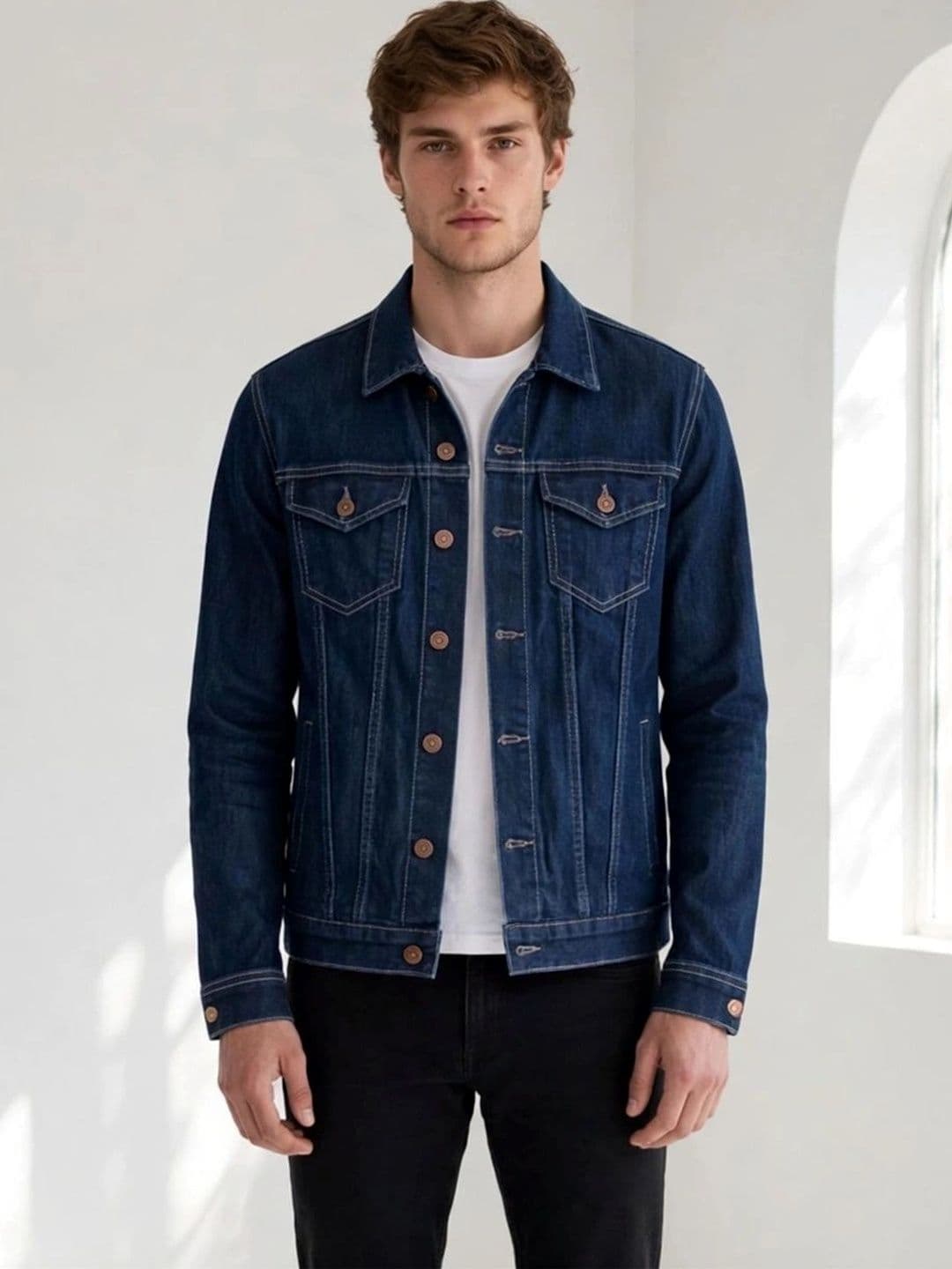 Mevan Mevan Men Outdoor Long Sleeves Denim Jacket