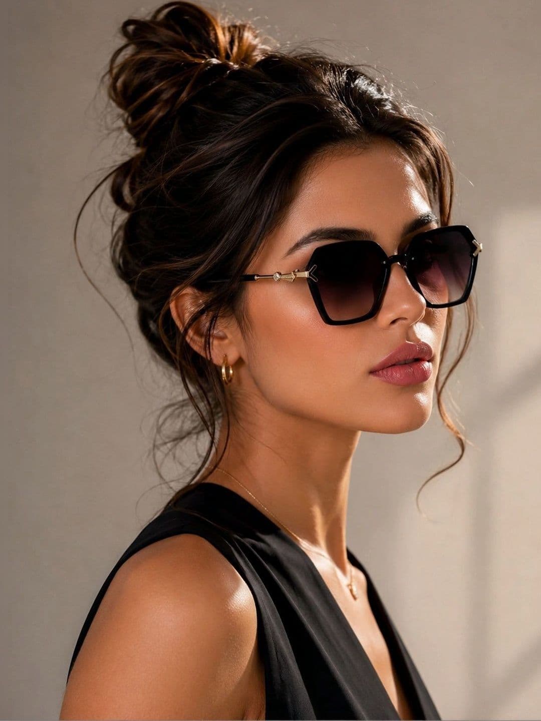 HASHTAG EYEWEAR HASHTAG EYEWEAR Women Hexagonal Oversized Sunglasses With UV Protected Lens G-15062-purple
