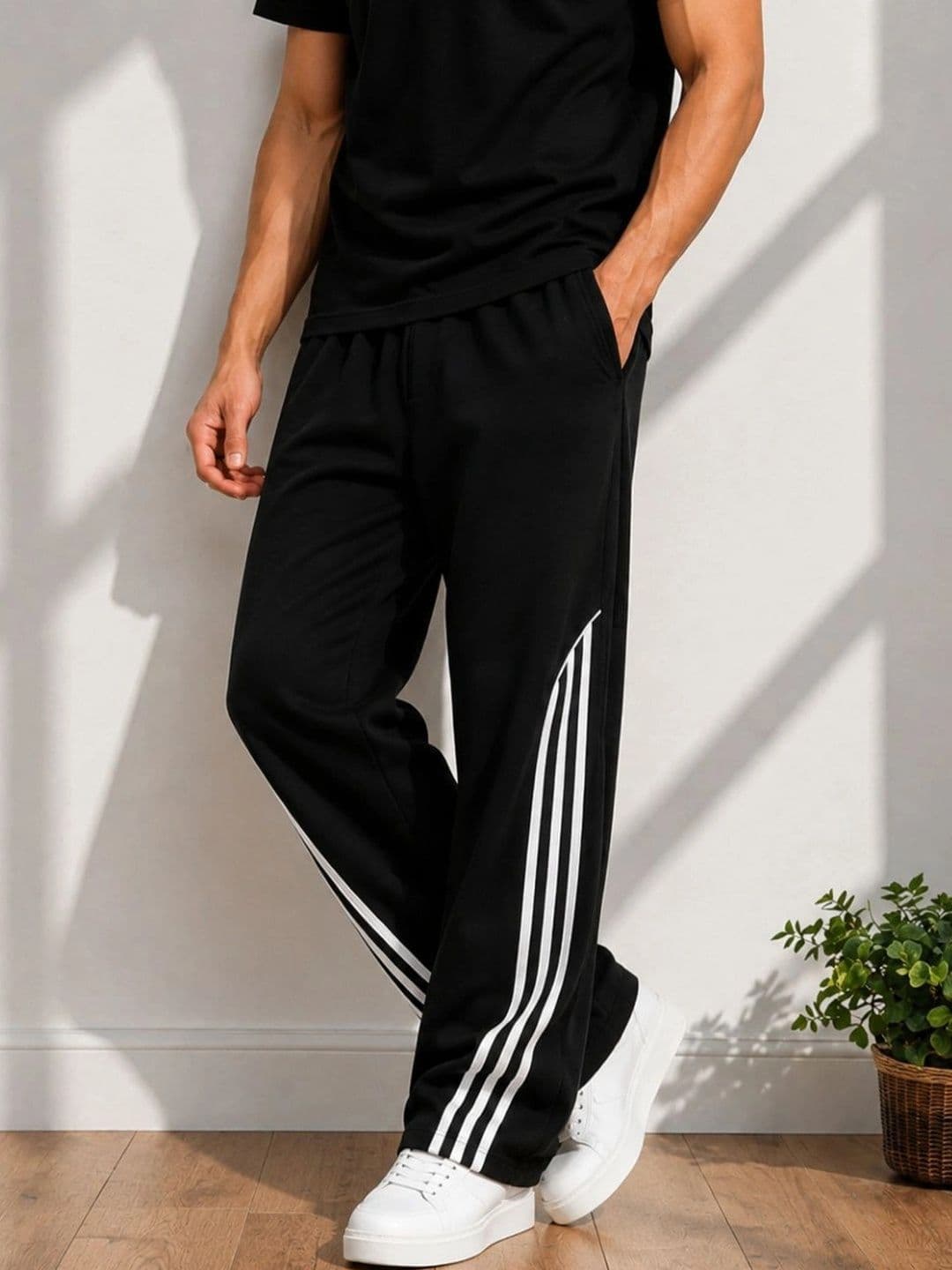 Moda Rapido Moda Rapido Men Classic Regular Fit Mid-Rise Line Trousers