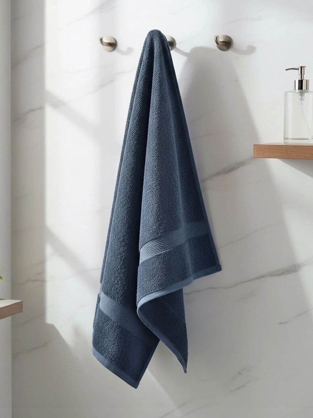 NCJ Home NCJ Home Blue 1 Cotton 600 GSM Bath Towel