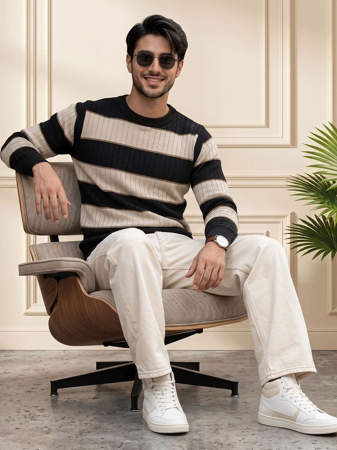 Kook N Keech Kook N Keech Men Striped Pullover Sweater
