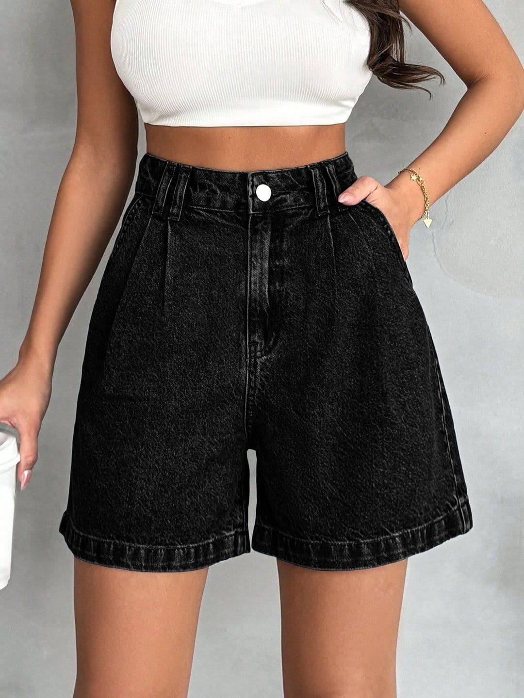 Sugathari Sugathari Women High-Rise Denim Shorts