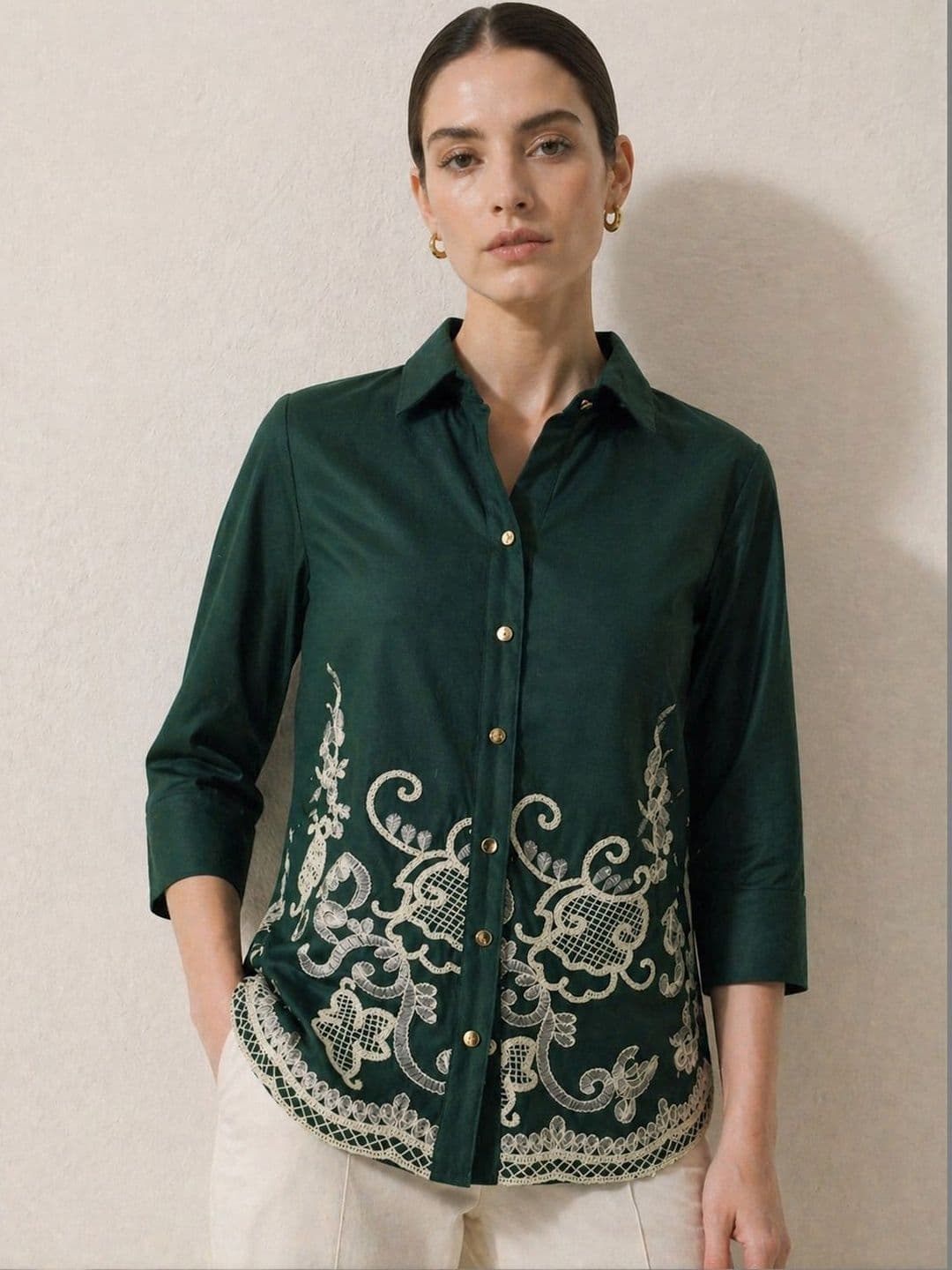 KALAMIR KALAMIR Women Comfort Floral Party Shirt
