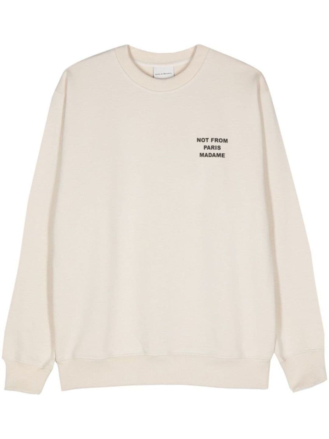 Drole De Monsieur Beige Sweatshirt with slogan print