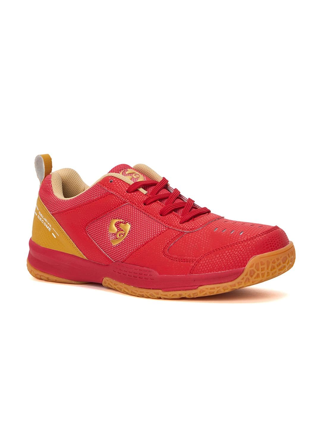 SG SG Court Pro Shoes Red-Gold best for Badminton, Pickleball & Tennis Shoes