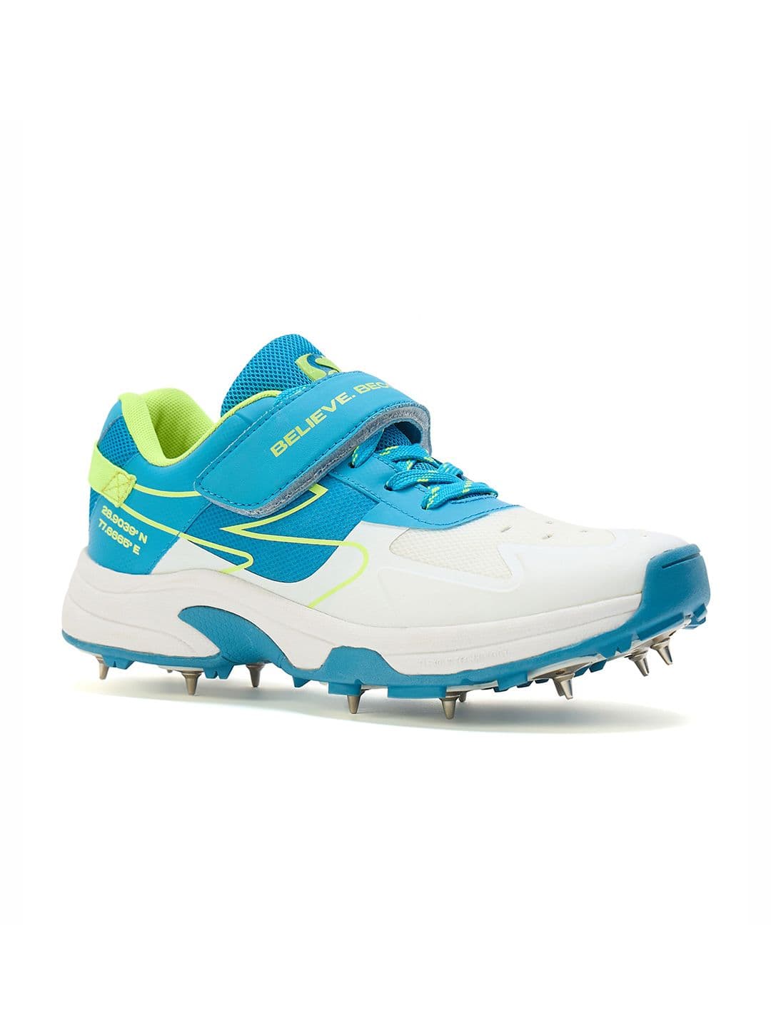 SG SG Sierra ARC Spike Shoes White-Blue-Lime - Premium Grip EVA Comfort Mesh Upper