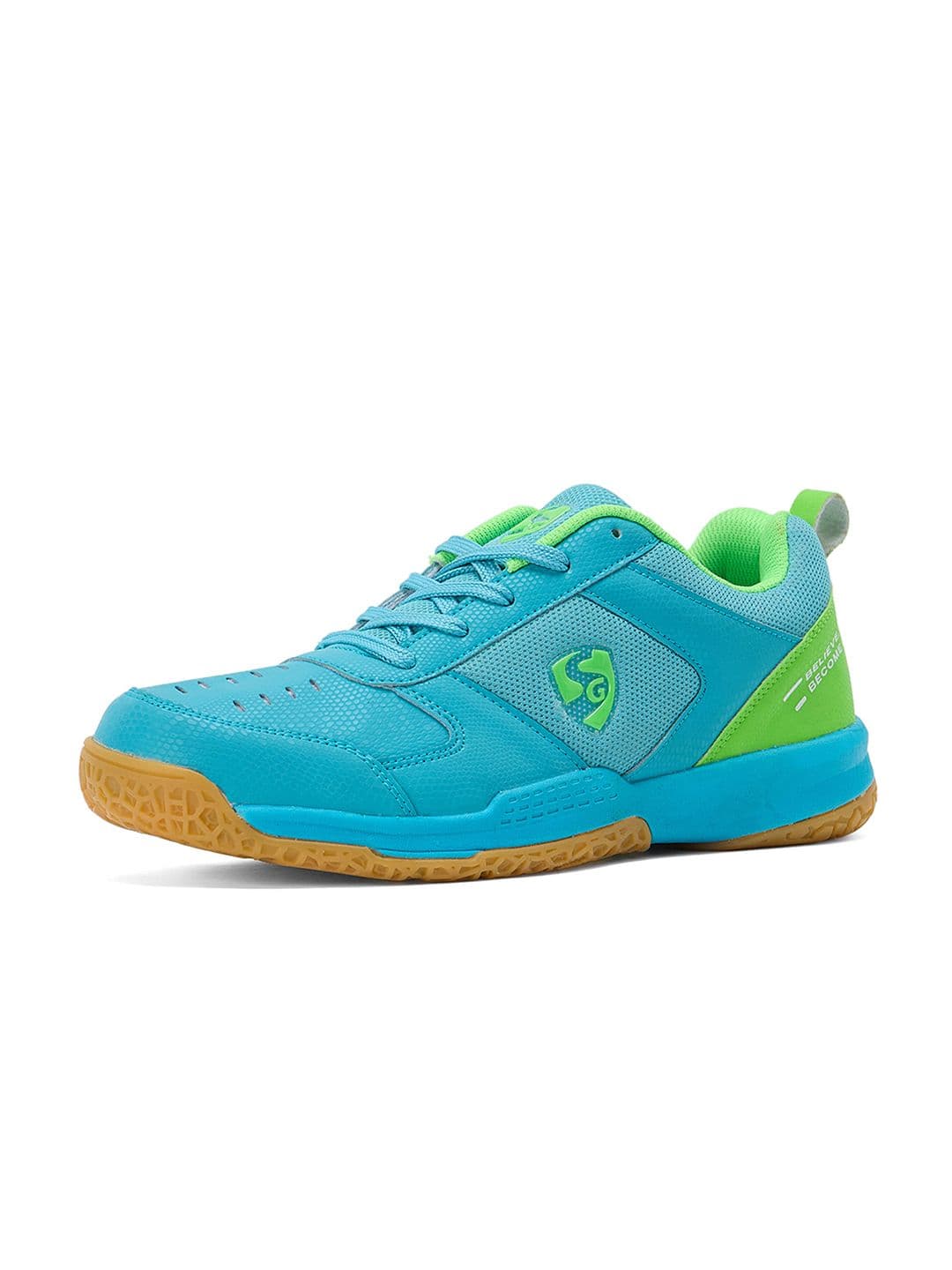 SG SG Court Pro Shoes Aqua-Lime Green best for Badminton, Pickleball & Tennis Shoes