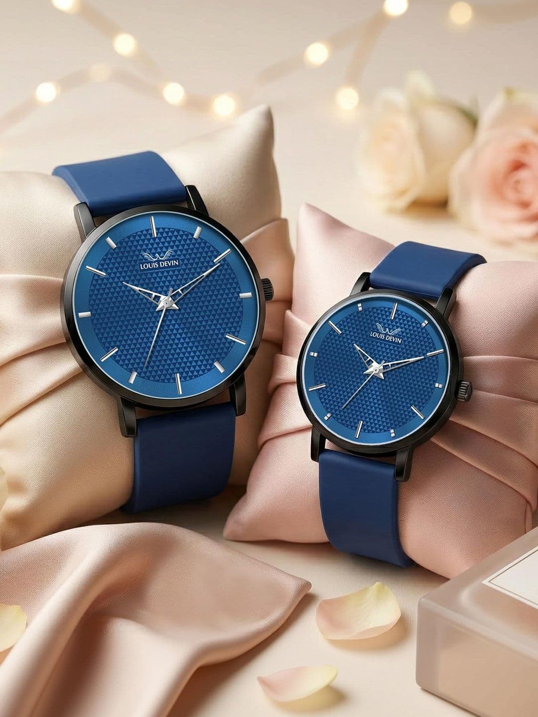 LOUIS DEVIN LOUIS DEVIN Unisex Couple Set Dial & Straps Analogue Watch LDCM-BK083-BLUE