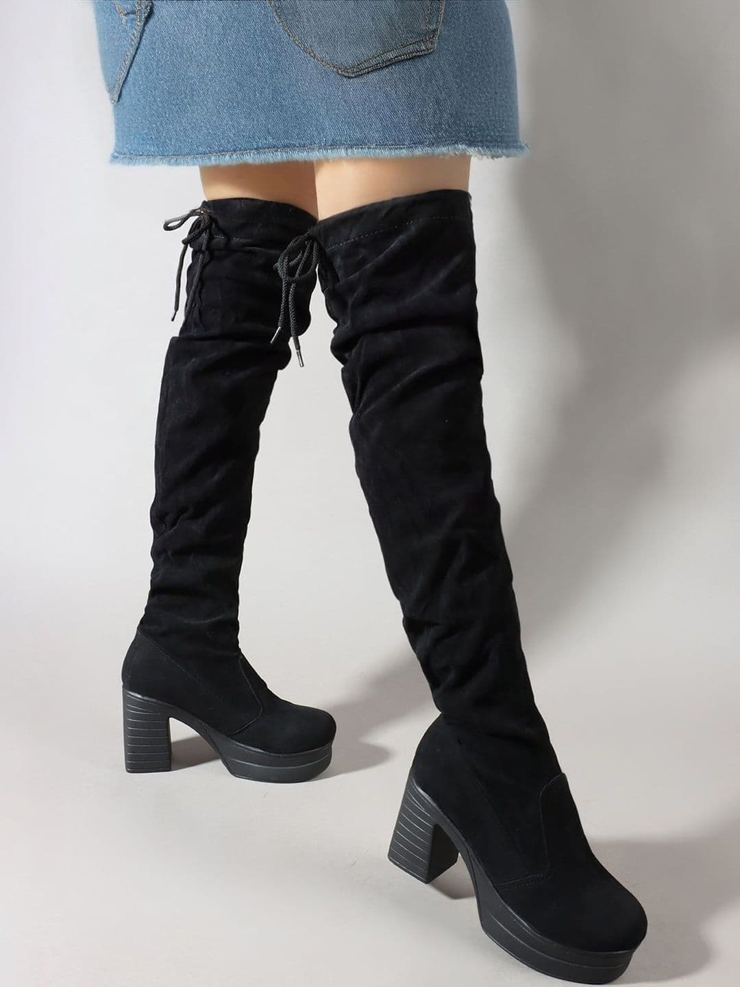 DressBerry DressBerry Women Round Toe Slip-On Slouchy Boots