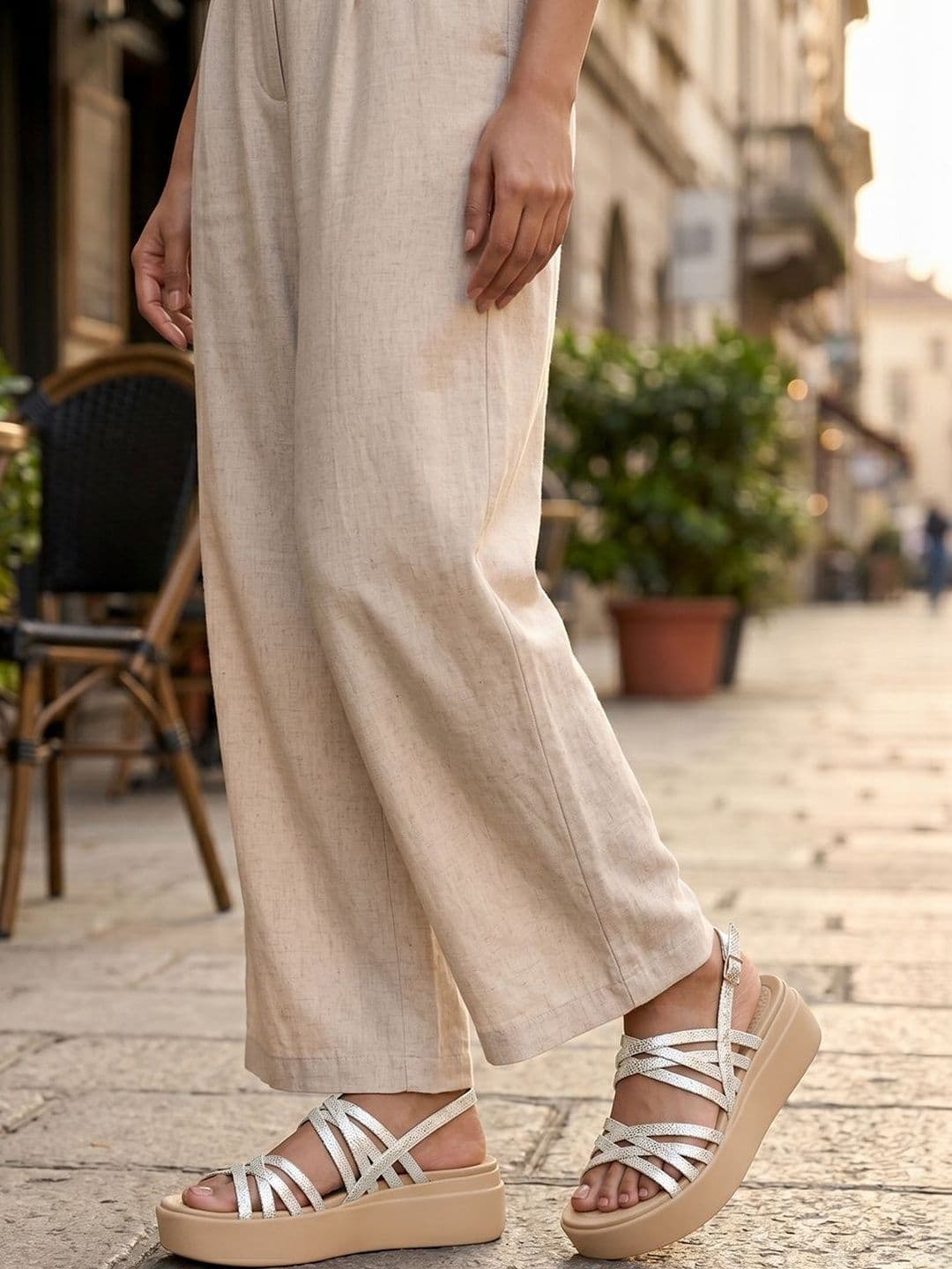 Textured Flatform Sandals Rocia Textured Flatform Sandals
