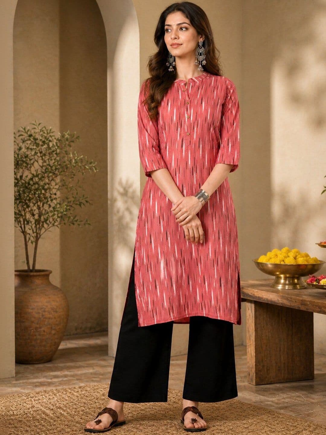 Anouk Anouk Women  Abstract Printed Straight  Kurta