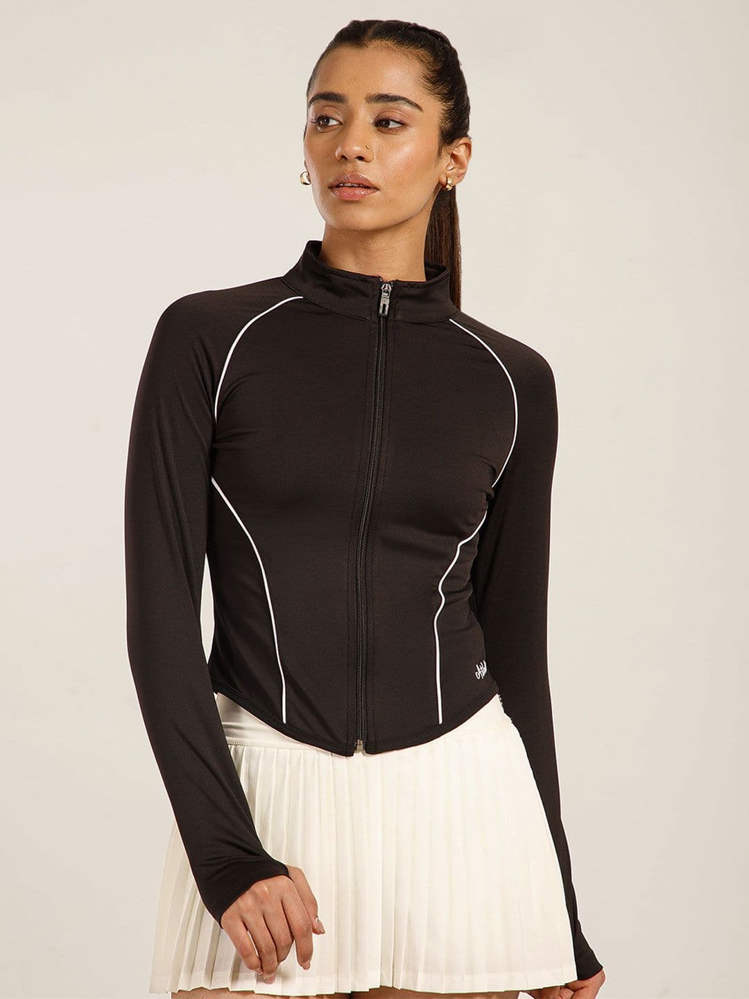 ATHLISIS ATHLISIS Women Stand Collar Solid Sporty Jacket