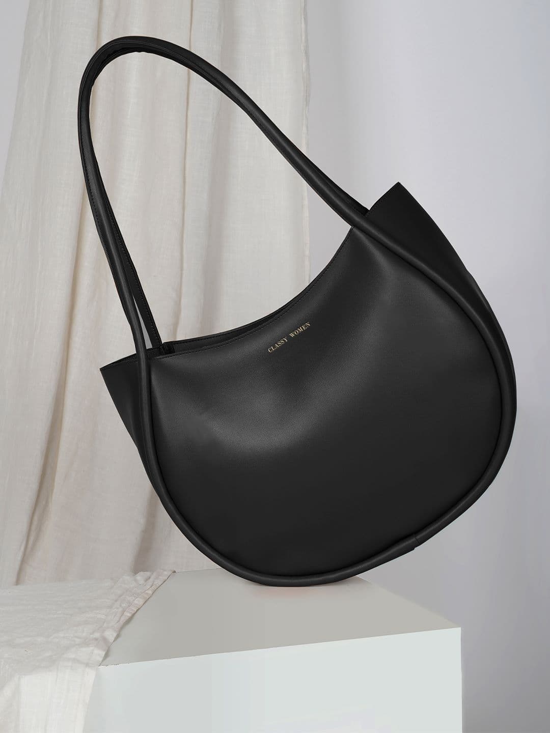 CLASSY WOMEN CLASSY WOMEN PU Half Moon Tote Bag