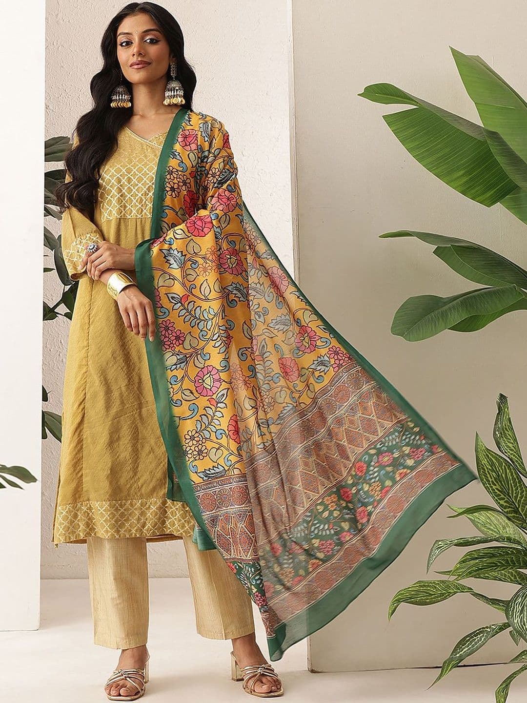 Silk Land Silk Land Printed Kalamkari Dupatta