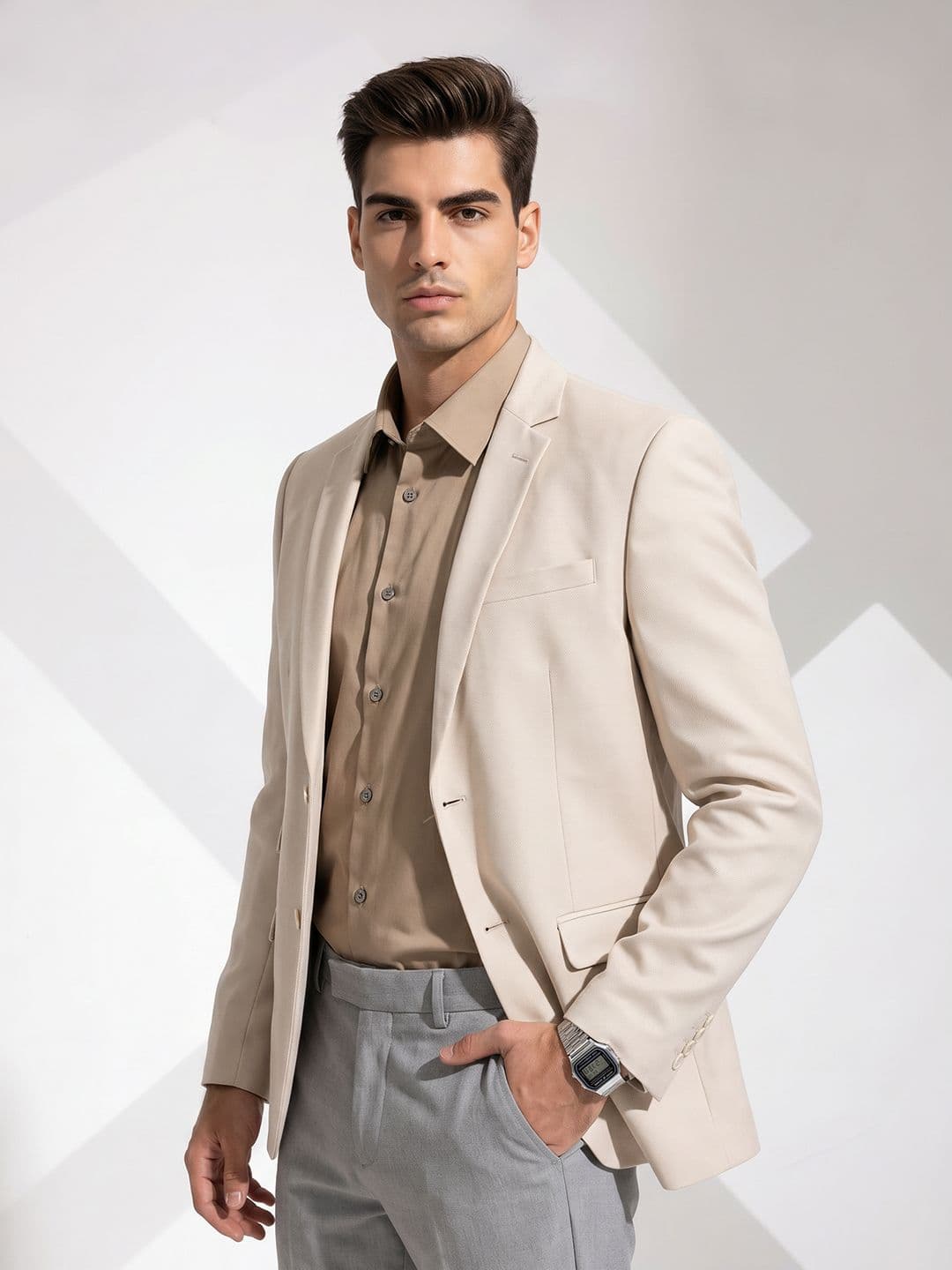 INVICTUS INVICTUS Single Breasted Notched Lapel Formal Blazer