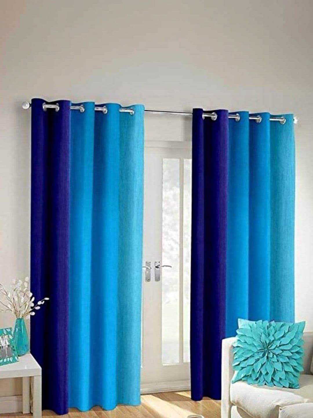 SAI ARPAN SAI ARPAN Green Colourblocked Curtains and Sheers